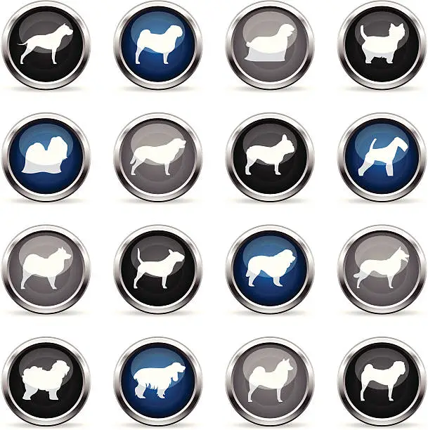Vector illustration of Supergloss Icons - Dogs