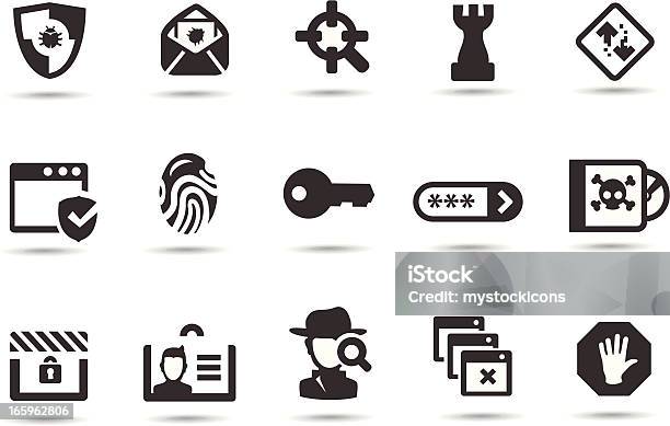 Ícones De Segurança De Rede - Arte vetorial de stock e mais imagens de Detetive - Detetive, Símbolo de ícone, Cavalo de Troia