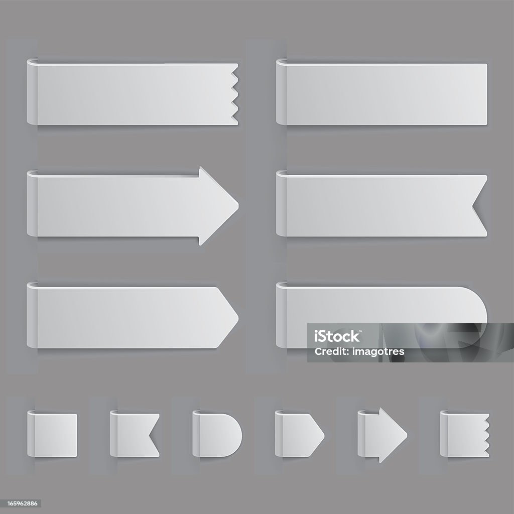 Set di etichette di grigio - arte vettoriale royalty-free di Andare giù