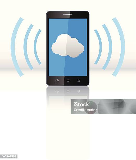 Il Cloud Computing Su Smartphone - Immagini vettoriali stock e altre immagini di Brillante - Brillante, Cloud computing, Comunicazione
