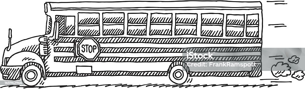 Escola de desenho dos ônibus - Vetor de Ônibus Escolar royalty-free