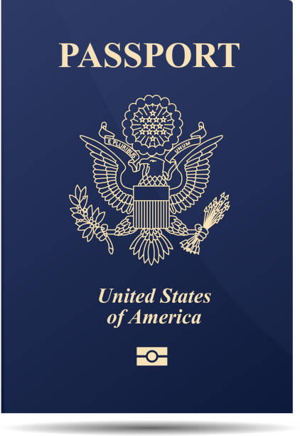 ilustraciones, imágenes clip art, dibujos animados e iconos de stock de pasaporte estadounidense - us state department