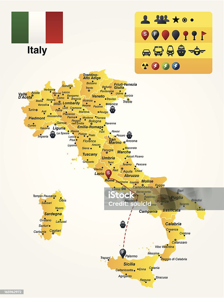 L'Italie - clipart vectoriel de Avion libre de droits
