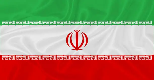 Flag of Iran Flying in the Air