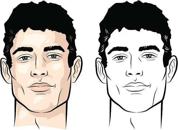 Vector illustration of Man with short hair