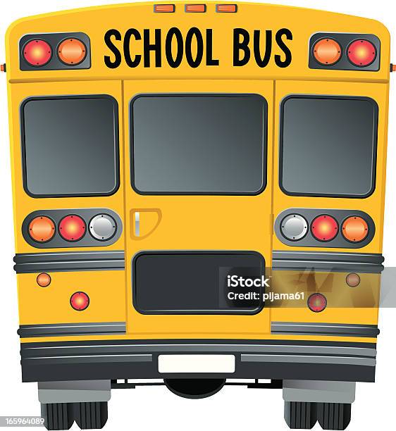 School Bus Stock Illustration - Download Image Now - School Bus, Rear View, Bus