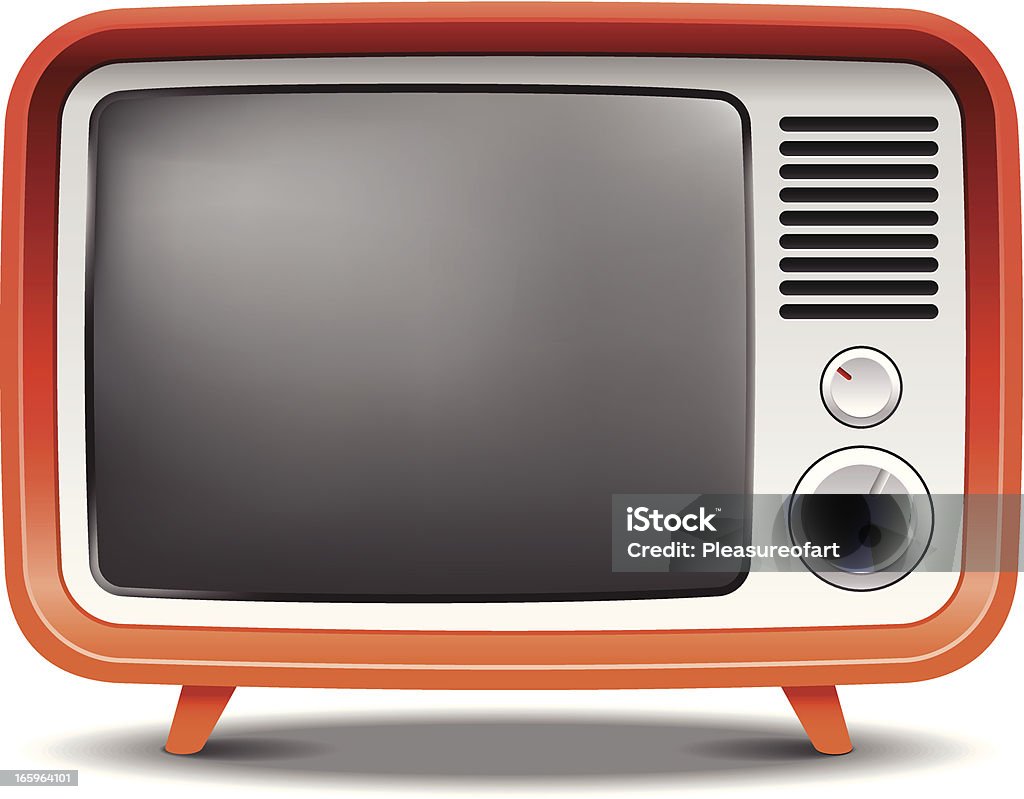 Stary Moda retro tv set - Grafika wektorowa royalty-free (Telewizor)