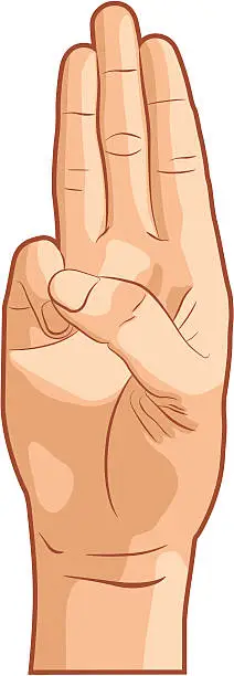 Vector illustration of Oath Hand Gesture