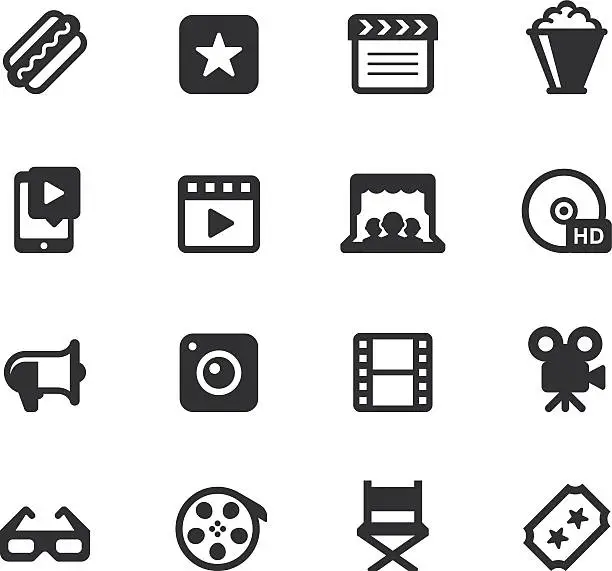 Vector illustration of Movie and Video Icons