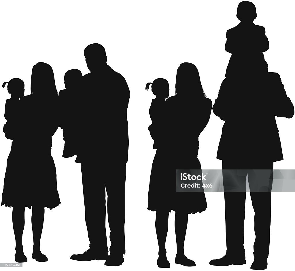 Family silhouette Family silhouettehttp://www.twodozendesign.info/i/1.png Baby - Human Age stock vector