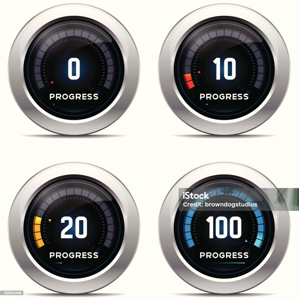 Progreso panel-numérico - arte vectorial de Barómetro libre de derechos