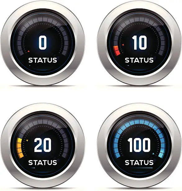 Vector illustration of Status Dashboard - Numerical