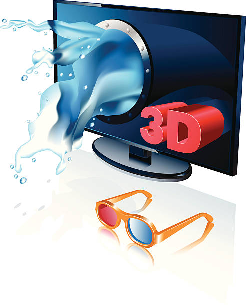 ilustrações de stock, clip art, desenhos animados e ícones de tridimensional de tv - 3dtv