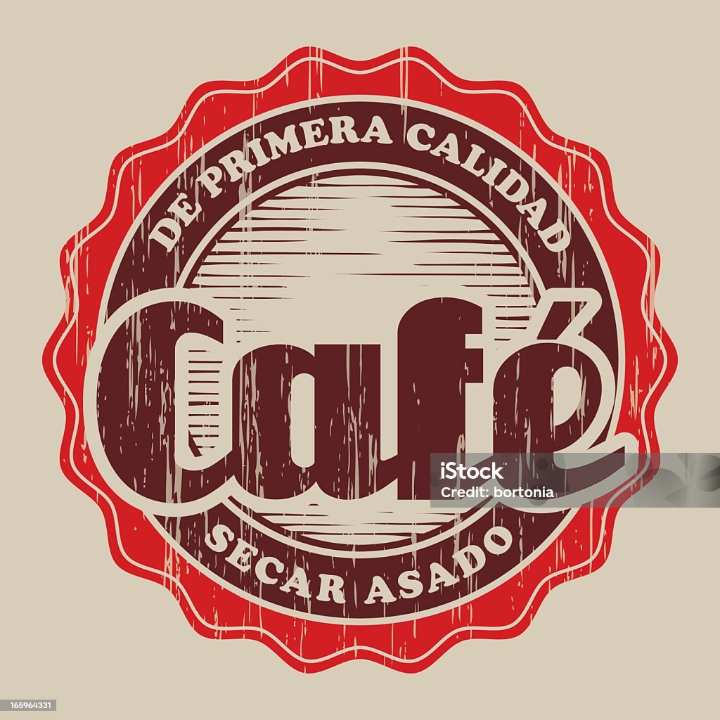 Винтажный Café Label (испанский) - Векторная графика Антиквариат роялти-фри