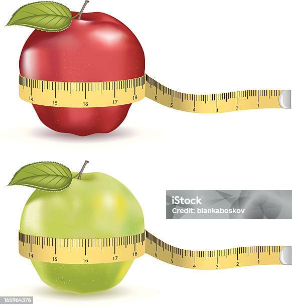 Ilustración de Forma De Manzana y más Vectores Libres de Derechos de Alimento - Alimento, Amarillo - Color, Belleza