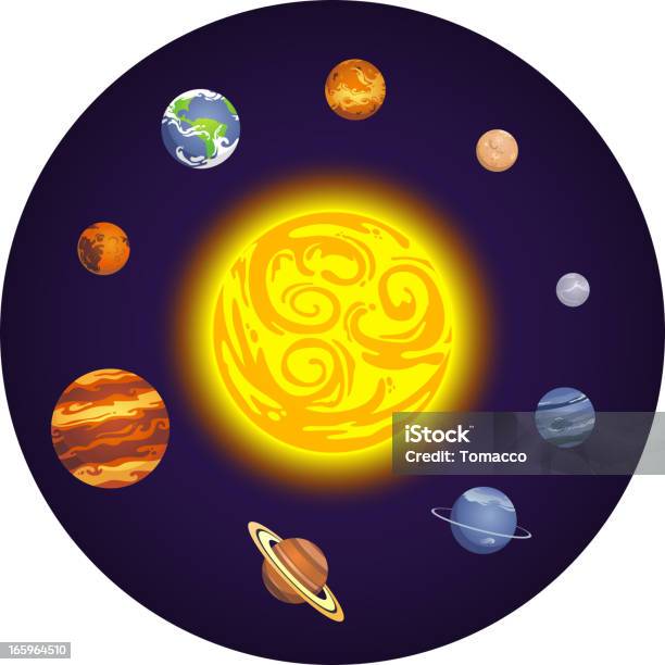 Ilustración de Solar Cricle y más Vectores Libres de Derechos de Asteroide - Asteroide, Astronomía, Burbuja