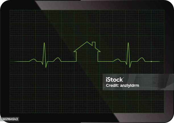 모기지 담보 Ecg 집에 대한 스톡 벡터 아트 및 기타 이미지 - 집, 맥박 추적, 맥박 측정