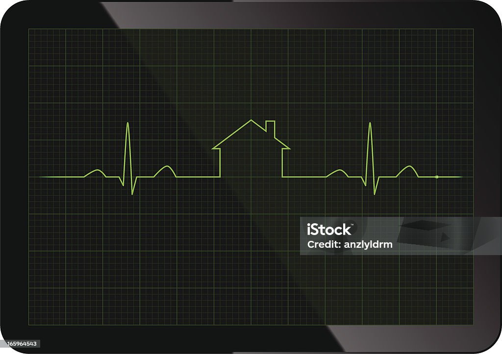 Kredyt hipoteczny EKG - Grafika wektorowa royalty-free (Dom - Budowla mieszkaniowa)