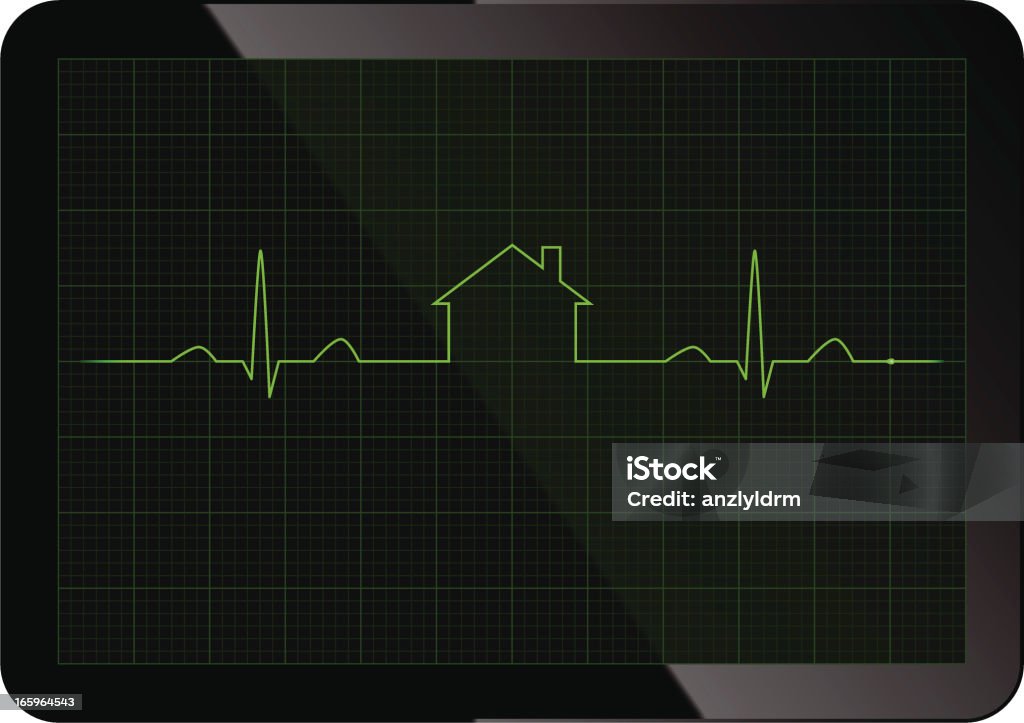 ECG de hipoteca - Vetor de Casa royalty-free