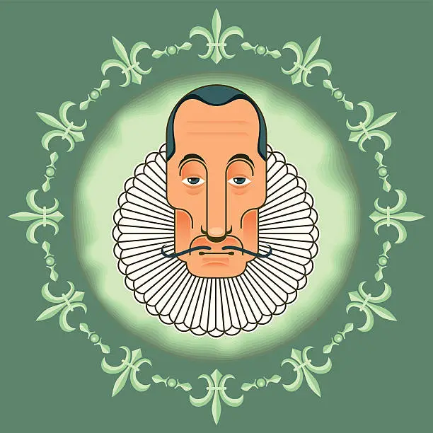 Vector illustration of old face