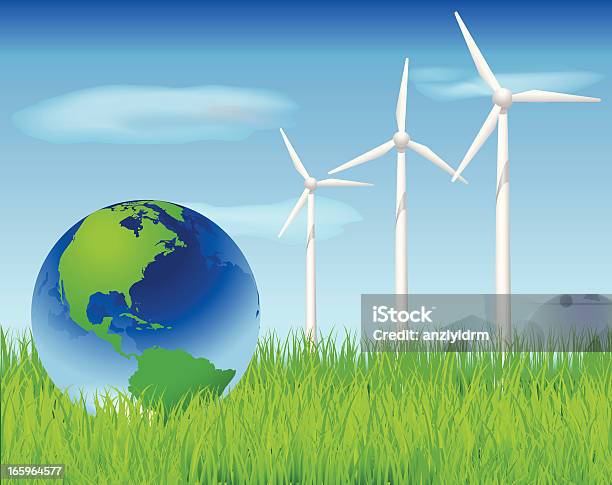 Vetores de Green World E De Energia Alternativas e mais imagens de Ambiente - Evento - Ambiente - Evento, Azul, Ação Climática