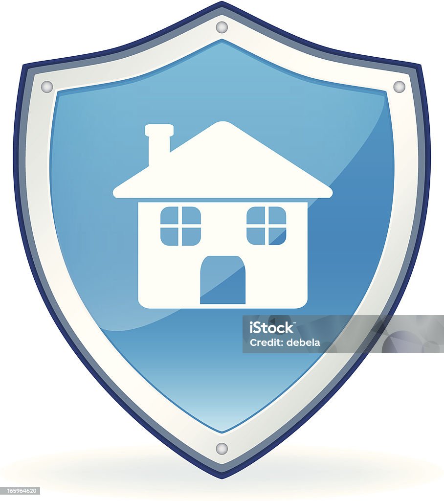 Sicherheit House-Shield - Lizenzfrei Blau Vektorgrafik