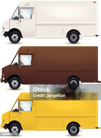 istock A vector image of work trucks that are in different colors 165964732