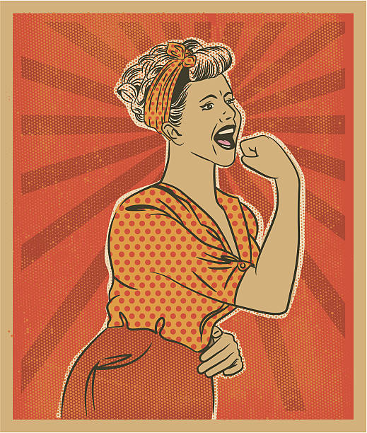 Woman Anger Angry woman in retro style womens rights illustrations stock illustrations