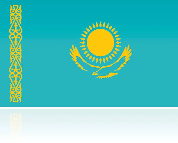 Vector illustration of Kazakhstan Country Flag, Central Asia/Middle East