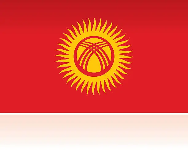 Vector illustration of Kyrgyzstan Country Flag, Central Asia/Middle East