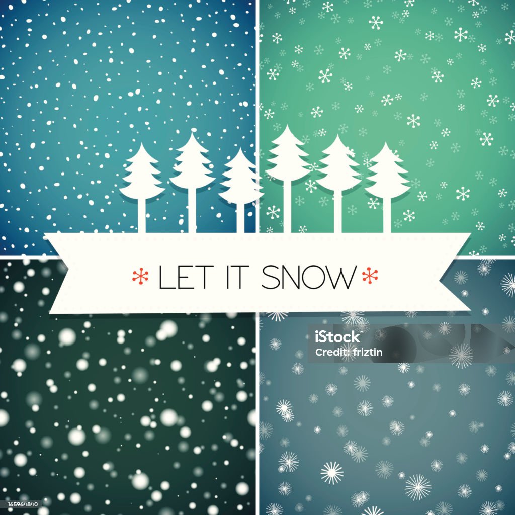 Ensemble de motifs sans couture de neige. EPS10 - clipart vectoriel de Blanc libre de droits