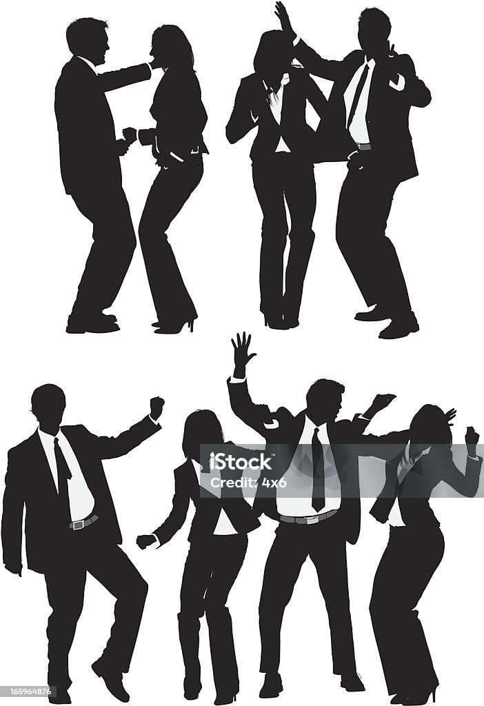 Несколько изображения бизнесмены танец - Векторная графика Белый фон роялти-фри