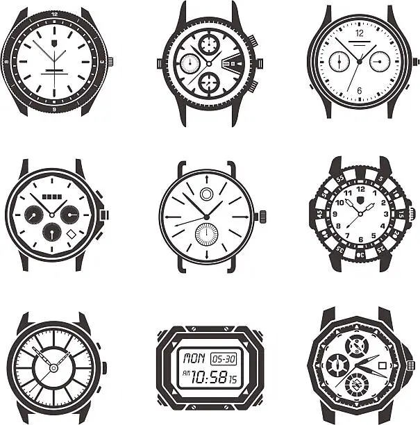 Vector illustration of Watch Icons