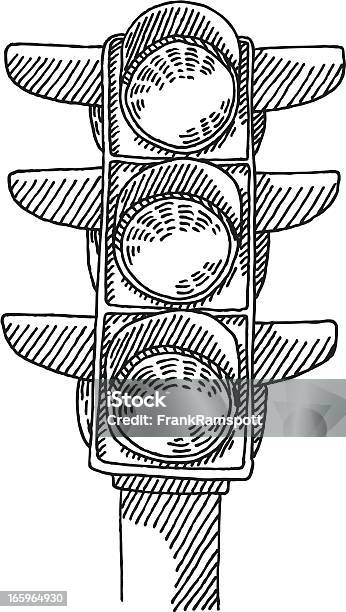 Vetores de Semáforo De Desenho e mais imagens de Arte Linear - Arte Linear, Branco, Caneta e Pilô