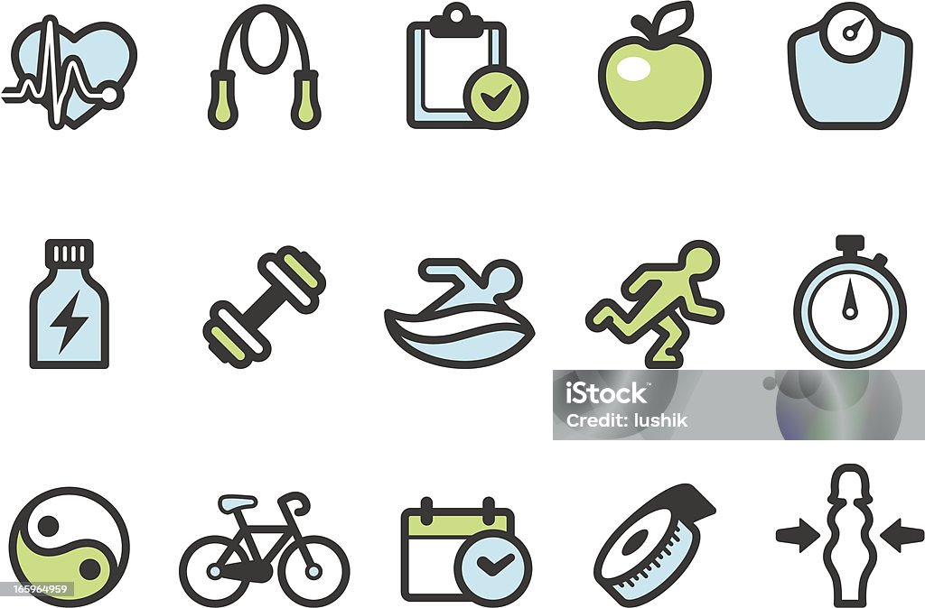 Graphico ícones-estilo de vida Saudável - Royalty-free Alimentação Saudável arte vetorial