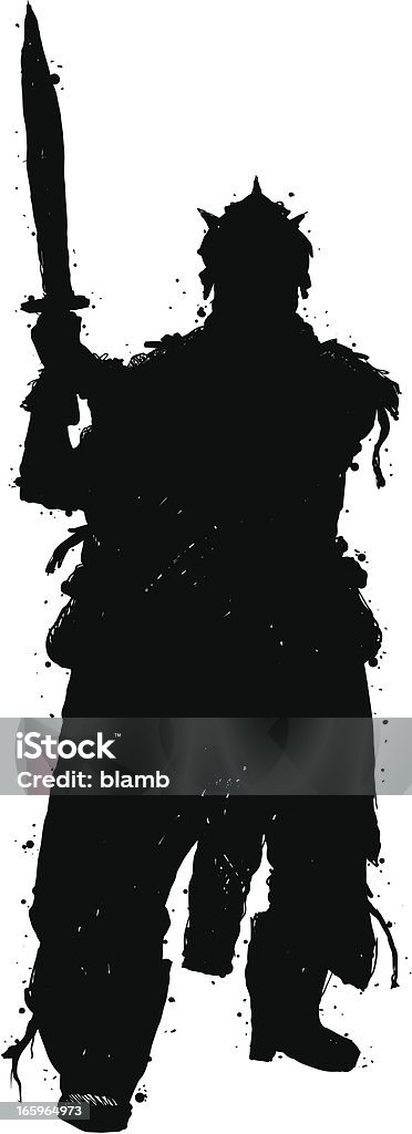 Fantasy guerrier Silhouette - clipart vectoriel de Adulte libre de droits