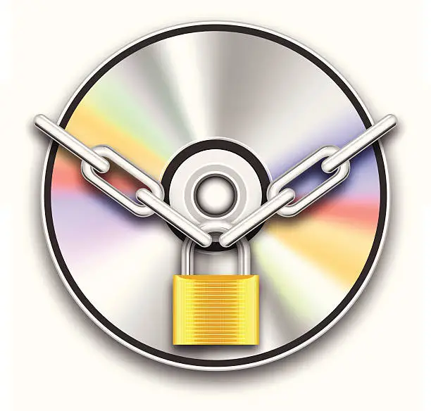 Vector illustration of Locked CD - VECTOR