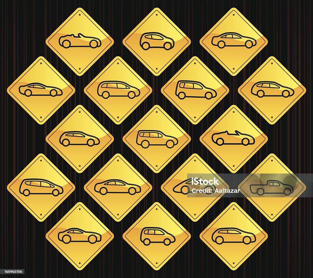 As placas amarelas de automóveis em resumo - Vetor de 4x4 royalty-free