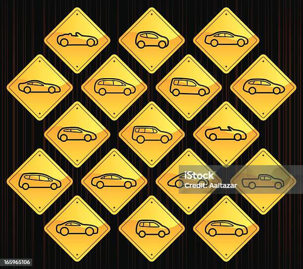 Vetores de As Placas Amarelas De Automóveis Em Resumo e mais imagens de 4x4 - 4x4, Amarelo, Carro