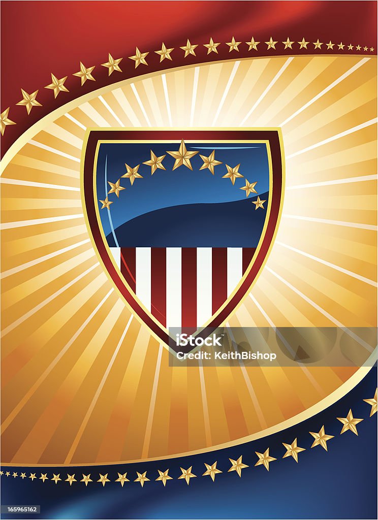 Patriotic Shield tle-Polityka lub sportowe - Grafika wektorowa royalty-free (4-go lipca)
