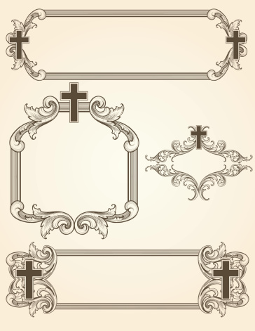 Shaded Arabesque Cross Frames