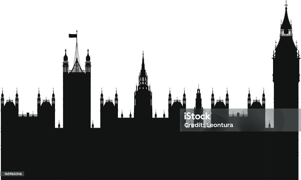 Big Ben und die Houses of Parliament - Lizenzfrei Architektur Vektorgrafik