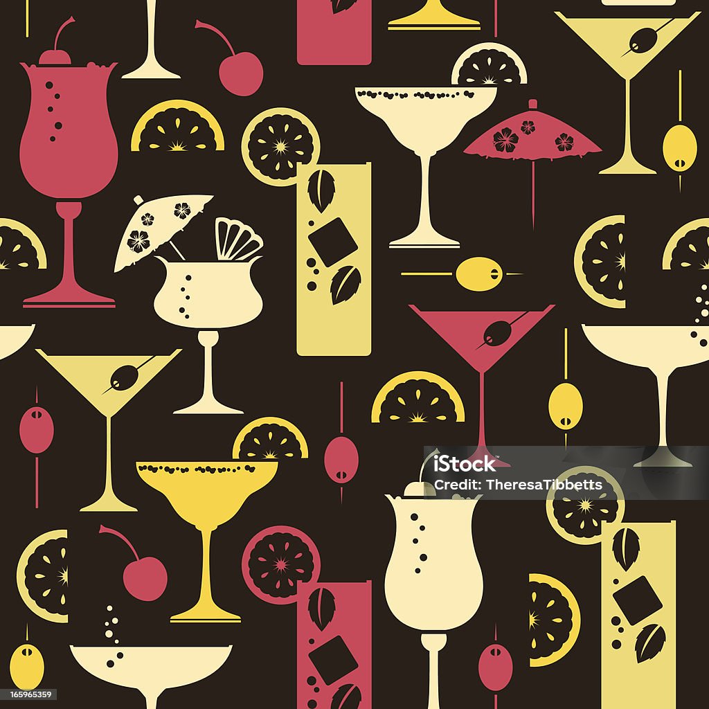 Cocktail Repeat Pattern A repeatable, seamless cocktail pattern. Cocktail stock vector