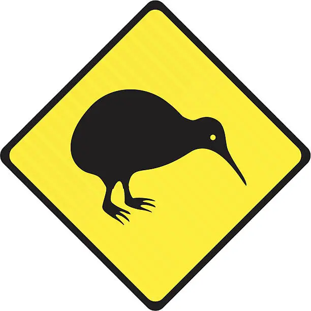 Vector illustration of Kiwi Road Sign