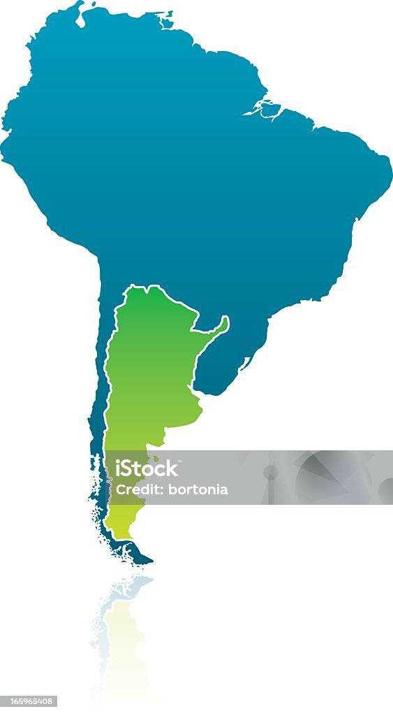 Sud America Mappa: Argentina - arte vettoriale royalty-free di America del Sud
