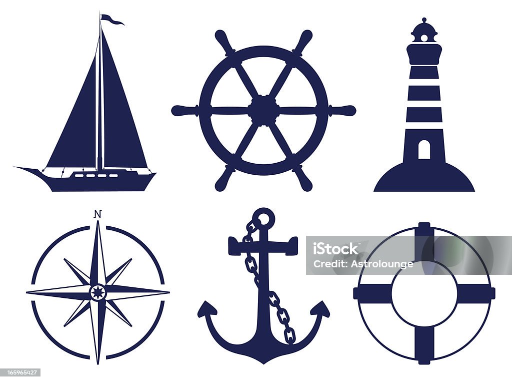 Sailing symbols Sailing symbols illustration. Nautical Vessel stock vector