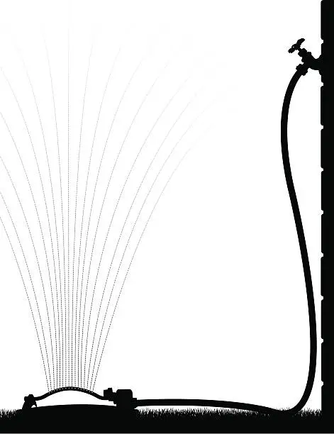 Vector illustration of Sprinkler and Garden Hose Frame