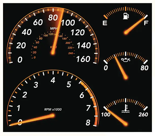 Vector illustration of Car Gauges