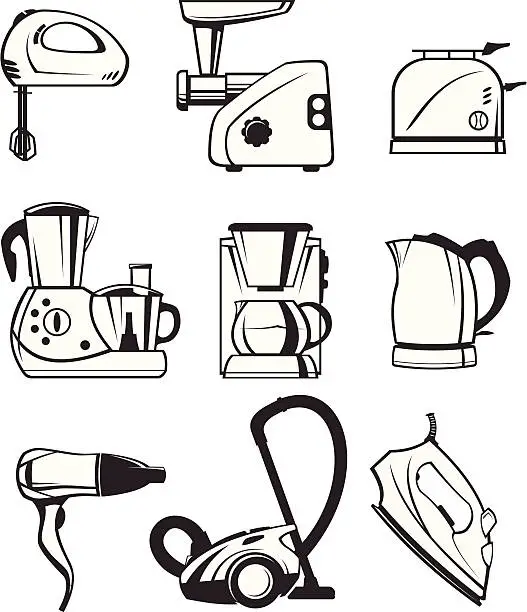 Vector illustration of Household appliances