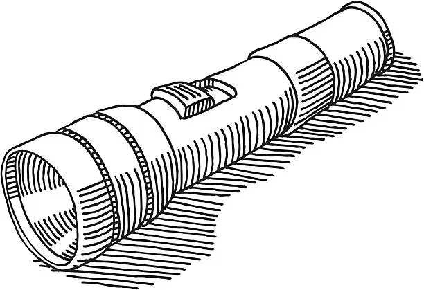 Vector illustration of Flashlight Drawing